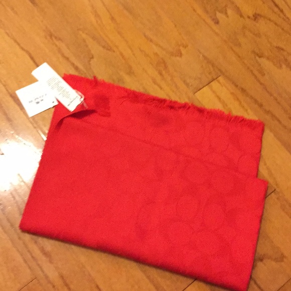 Coach signature wool+silk scarf - Picture 2 of 6